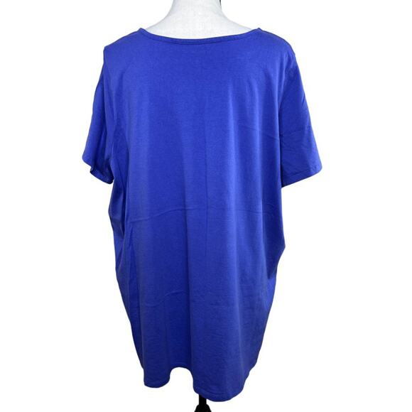 Woman Within Cutout Tee Royal Blue Size 1X - Picture 3 of 4